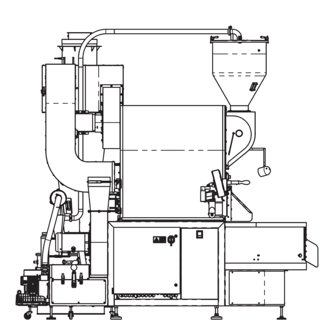 Schematic drawing of S70 roaster